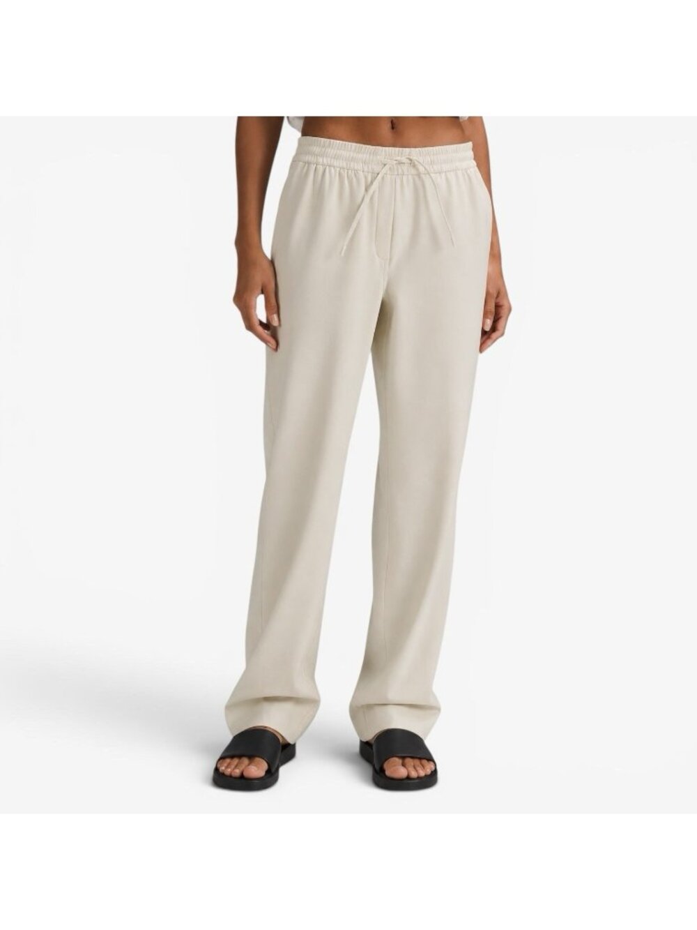 Lululemon Womens Luxtreme Pants Bone Straight Leg Mid Rise Pull On Trouser Small - Picture 11 of 11